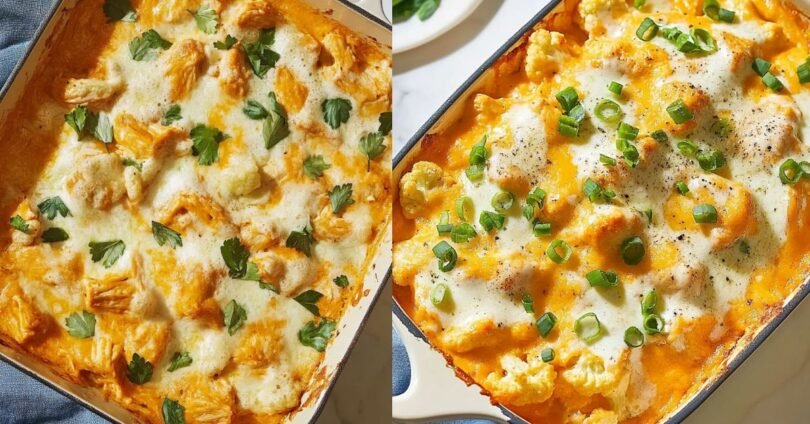 Buffalo Chicken & Cauliflower Casserole - Easy Dinner