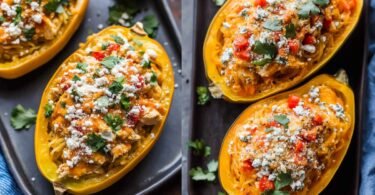 Buffalo Chicken Stuffed Spaghetti Squash - Easy Recipes