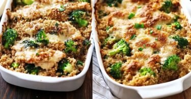 Chicken Broccoli Cheese Quinoa Casserole