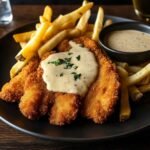 Crispy German Schnitzel with Fondue Sauce