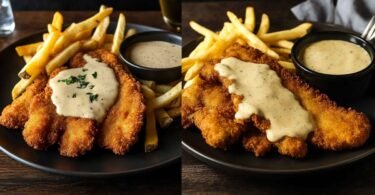 Crispy German Schnitzel with Fondue Sauce