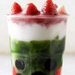 Strawberry Matcha Latte Bubble Tea with Air Fryer Squash Recipe