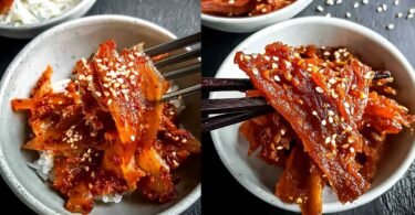 Korean Dried Pollock with Spicy Gochujang Sauce