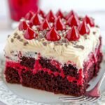 Red Velvet Poke Cake with Cream Cheese Frosting